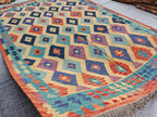 9.5x6.5 Colorful Kilim Handmade Rug, Large Tribal Area Rug, Rugs For Living Room, Afghan Traditional Bedroom Rug, Farmhouse Rug