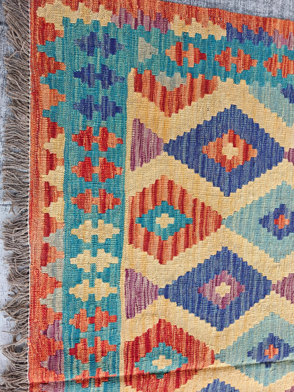 9.5x6.5 Colorful Kilim Handmade Rug, Large Tribal Area Rug, Rugs For Living Room, Afghan Traditional Bedroom Rug, Farmhouse Rug