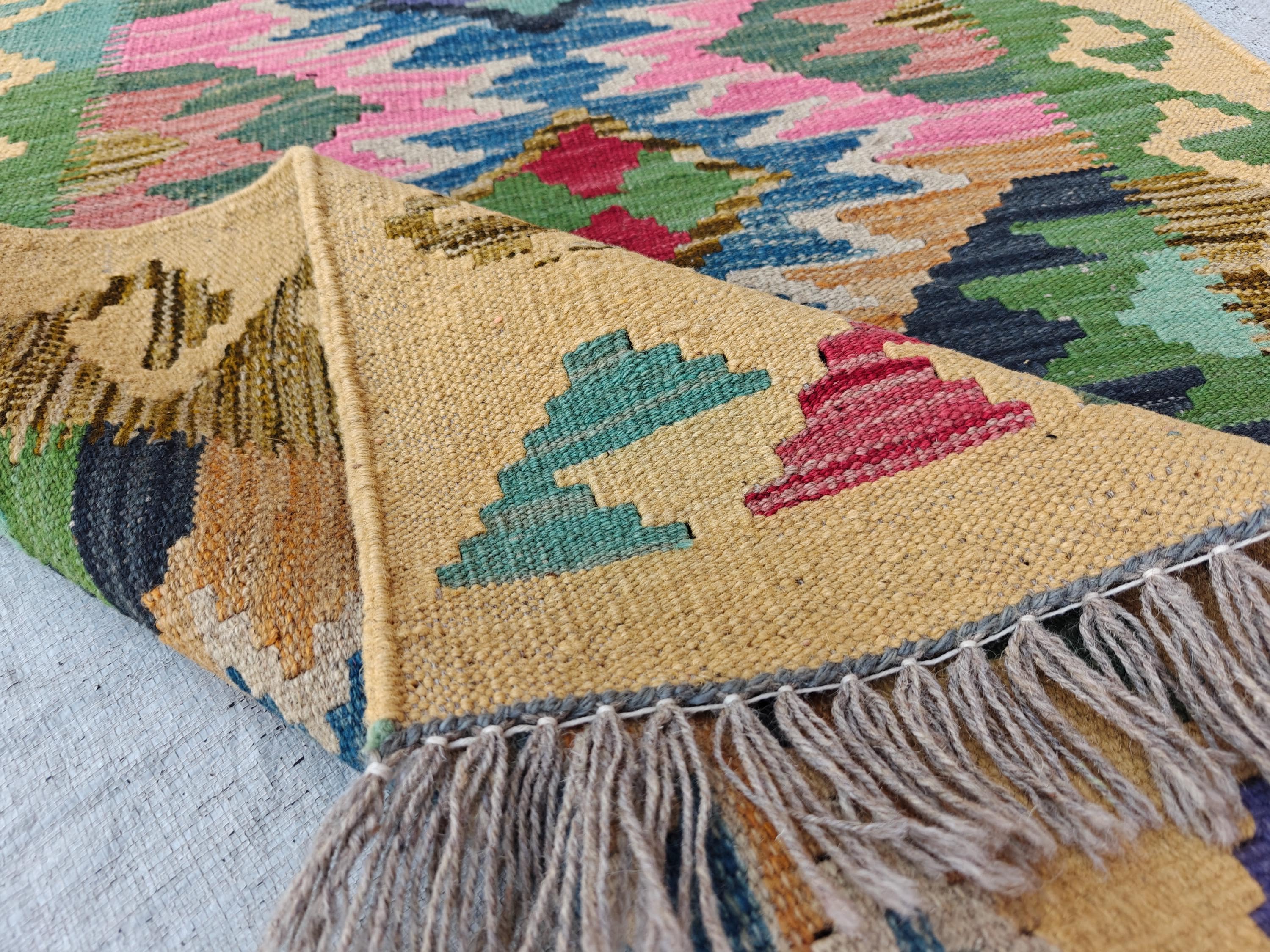 16x2 Long Narrow Hallway Runner, Afghan Handmade Runner, Entryway Runner, Traditional and Tribal Runner for Farmhouse, Living Room, Office