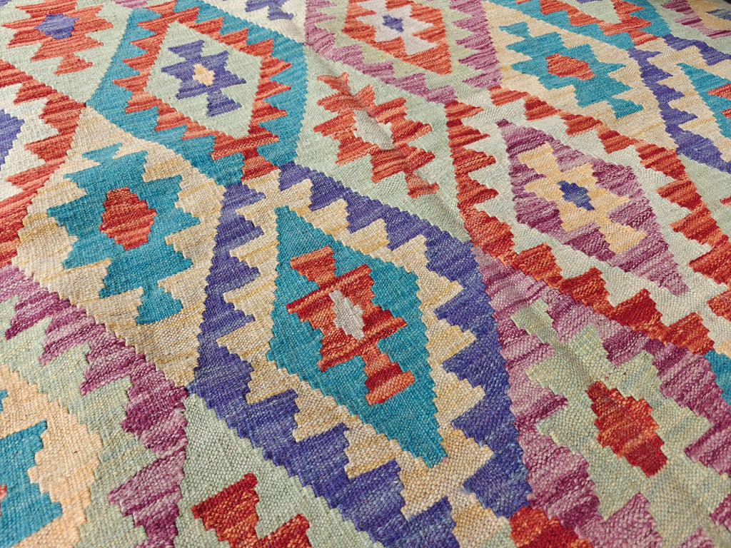 9.7x6.7 Kilim Tribal Afghan Handmade Rug, Colorful Kilim, Rugs For Living Room, Bedroom Rug, Farmhouse Rug, One of Kind Rug