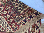2x6 Rare Herati Rug | Hand-Knotted Wool Afghan Carpet | Vintage Tribal Rug With Floral and Geometric Pattern, Beige Oriental Rug 6.1x4.2 ft