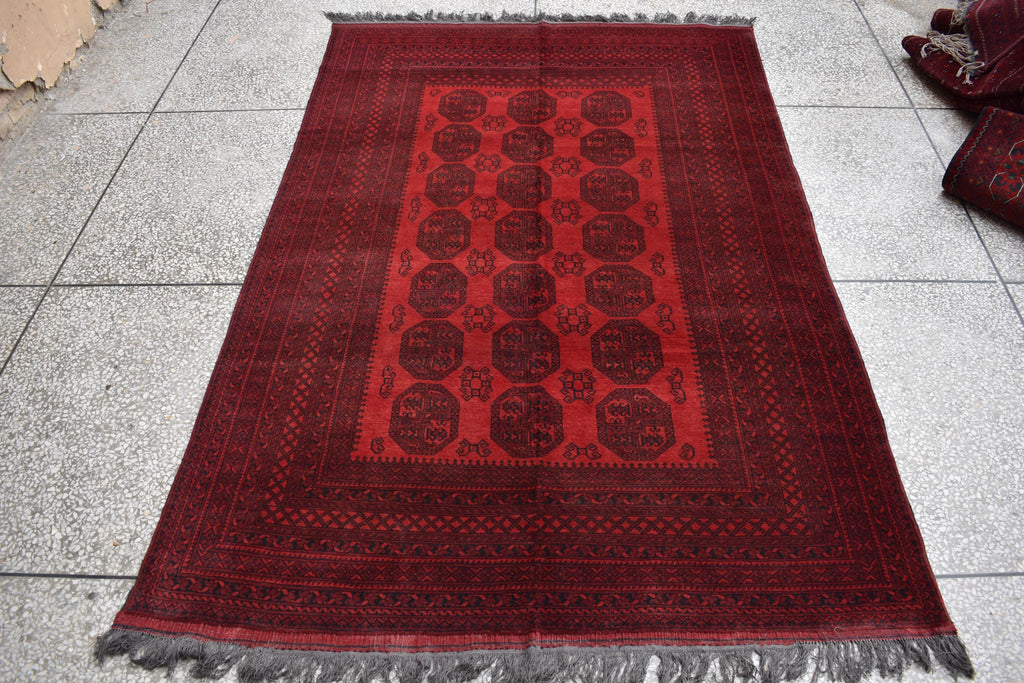 57-Year-Old Vintage Handmade Afghan Pilpie Rug – 9.3x6.1 ft – Antique Tribal Carpet – Boho Home Decor – Rare Collectible Rug