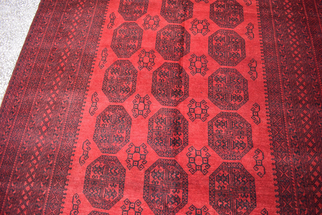 57-Year-Old Vintage Handmade Afghan Pilpie Rug – 9.3x6.1 ft – Antique Tribal Carpet – Boho Home Decor – Rare Collectible Rug
