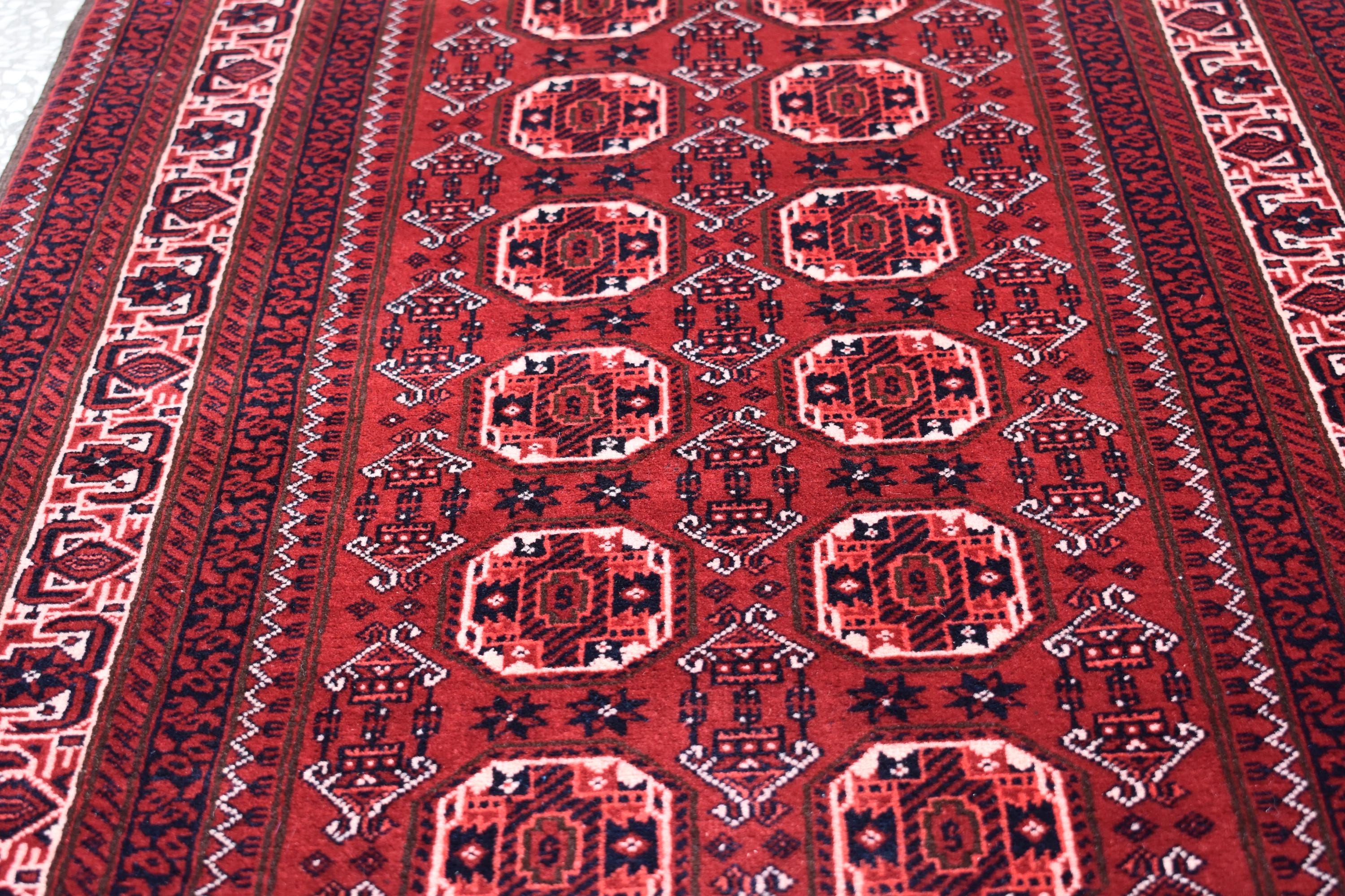 40-Year-Old Vintage Handmade Afghan Waziri Runner Rug – 10.8x2.7 ft – Antique Tribal Carpet – Boho Home Decor – Rare Collectible Rug –