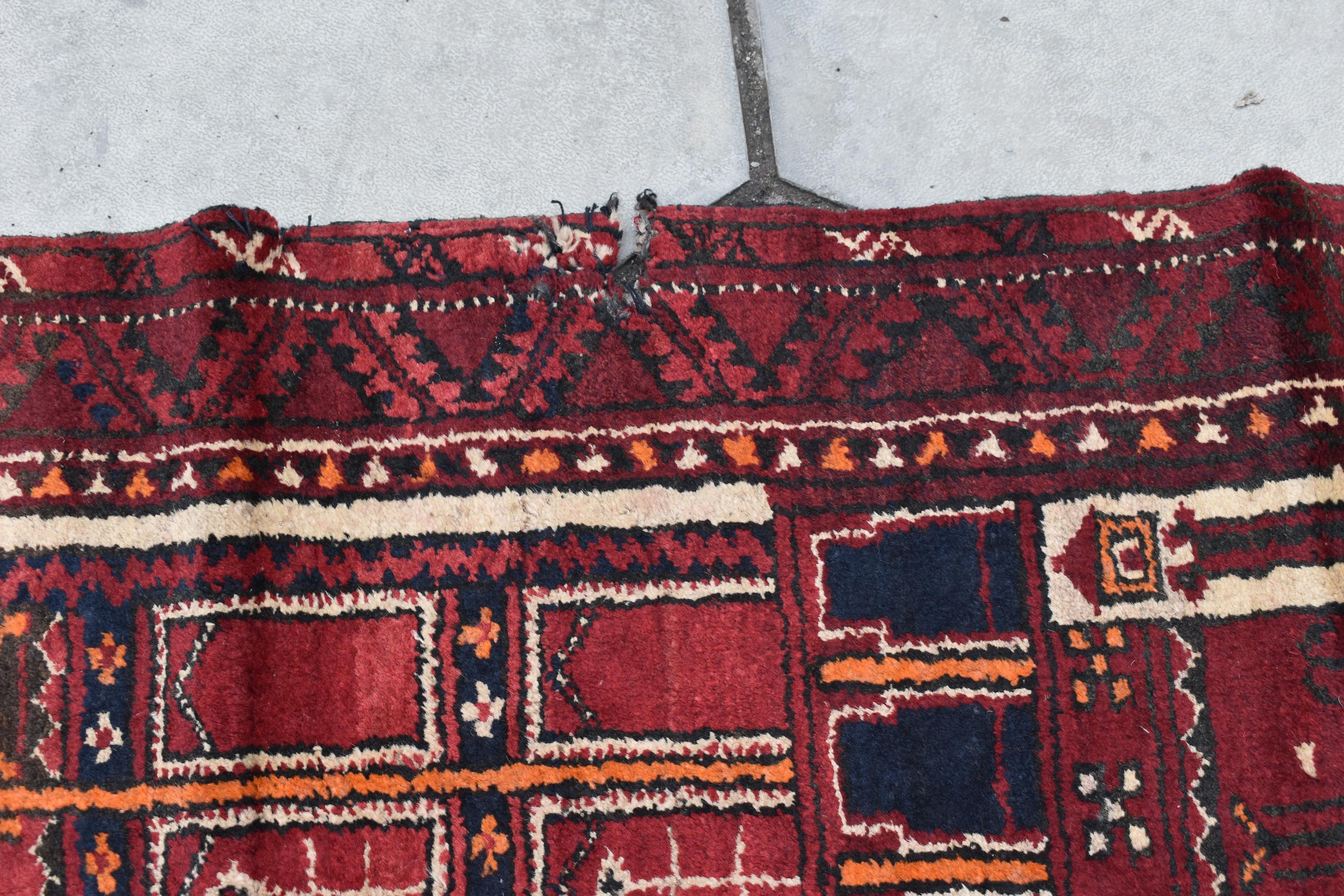 100 year Old Vintage Afghan Handwoven Prayer Mat, Wall Hanging Rug, Rare Collectible Rug, Short Size Rug, Antique Rug, 4x2.6 ft