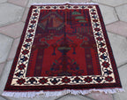 4.1x2.7 Ft Afghan Handmade Prayer Mat, Wall Hanging Rug, Boho Home Decor, Rug For Dining Room and Bedroom