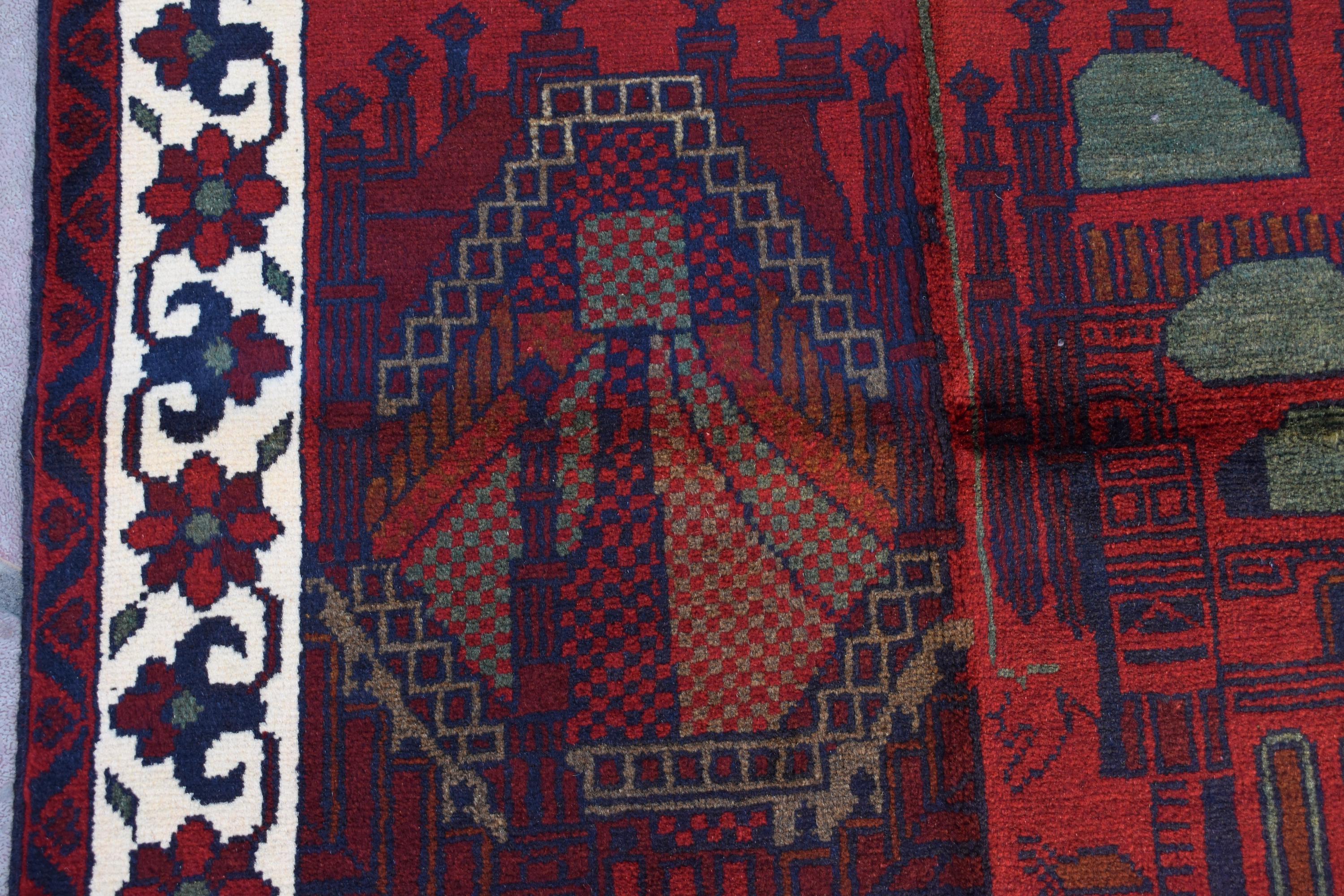 4.1x2.7 Ft Afghan Handmade Prayer Mat, Wall Hanging Rug, Boho Home Decor, Rug For Dining Room and Bedroom