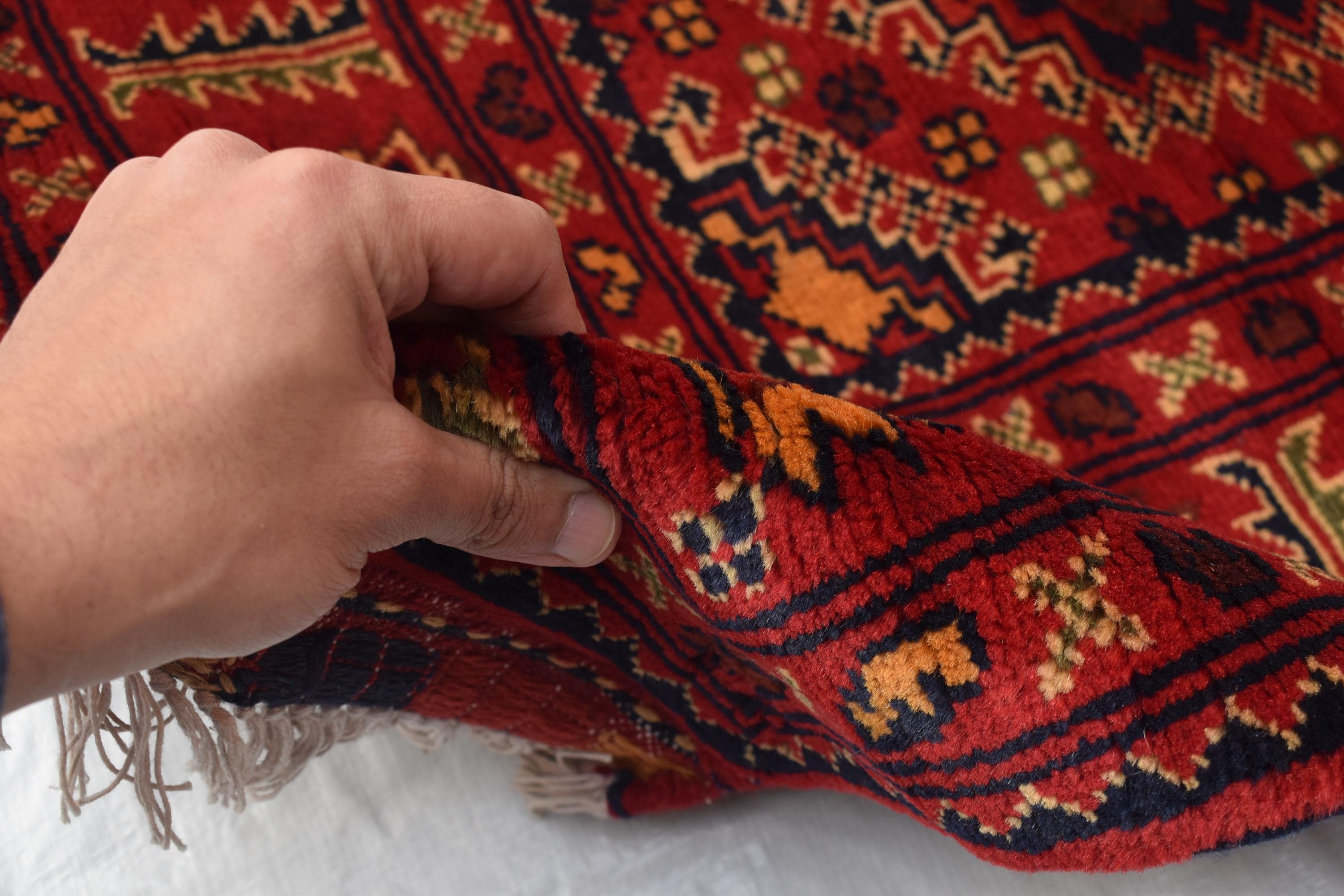 2x16 Ft Vintage Long Runner Rug, Afghan Bukhara Rug, Handmade 100% Wool Rug, Antique Turkmen Rug, Kitchen Runner, Hallway Runner Rug