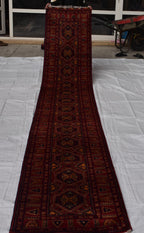 2x16 Ft Vintage Long Runner Rug, Afghan Bukhara Rug, Handmade 100% Wool Rug, Antique Turkmen Rug, Kitchen Runner, Hallway Runner Rug