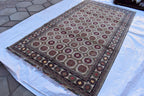 10x7 Handwoven Afghan Wool Tribal Sabiqa Design Rug, Rugs For Living Room-Beige Color-Bohemian Decor-perfect for Bedroom-10.1x5.6 ft