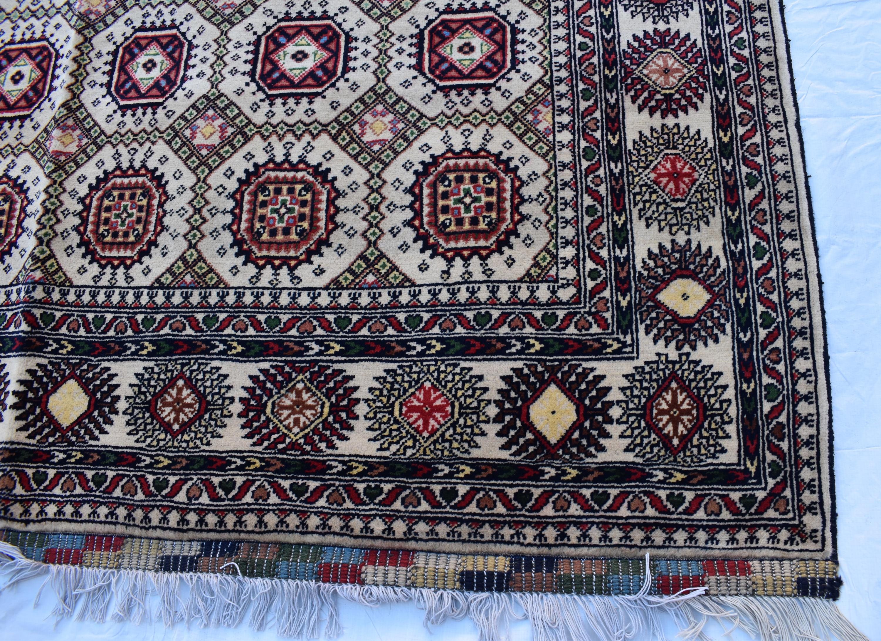 10x7 Handwoven Afghan Wool Tribal Sabiqa Design Rug, Rugs For Living Room-Beige Color-Bohemian Decor-perfect for Bedroom-10.1x5.6 ft