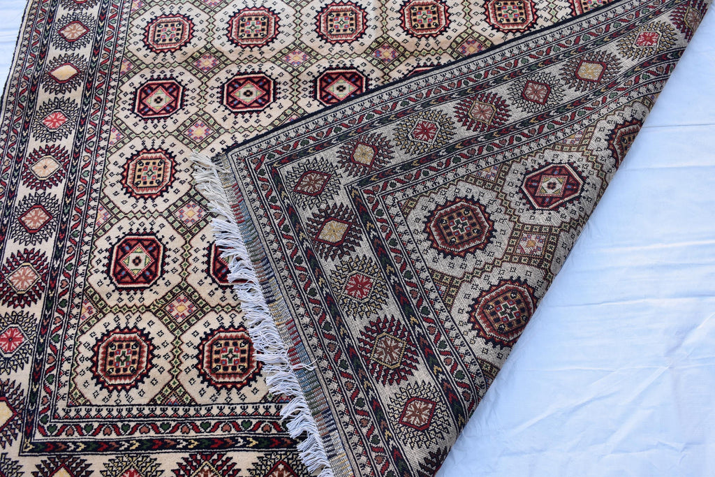 10x7 Handwoven Afghan Wool Tribal Sabiqa Design Rug, Rugs For Living Room-Beige Color-Bohemian Decor-perfect for Bedroom-10.1x5.6 ft