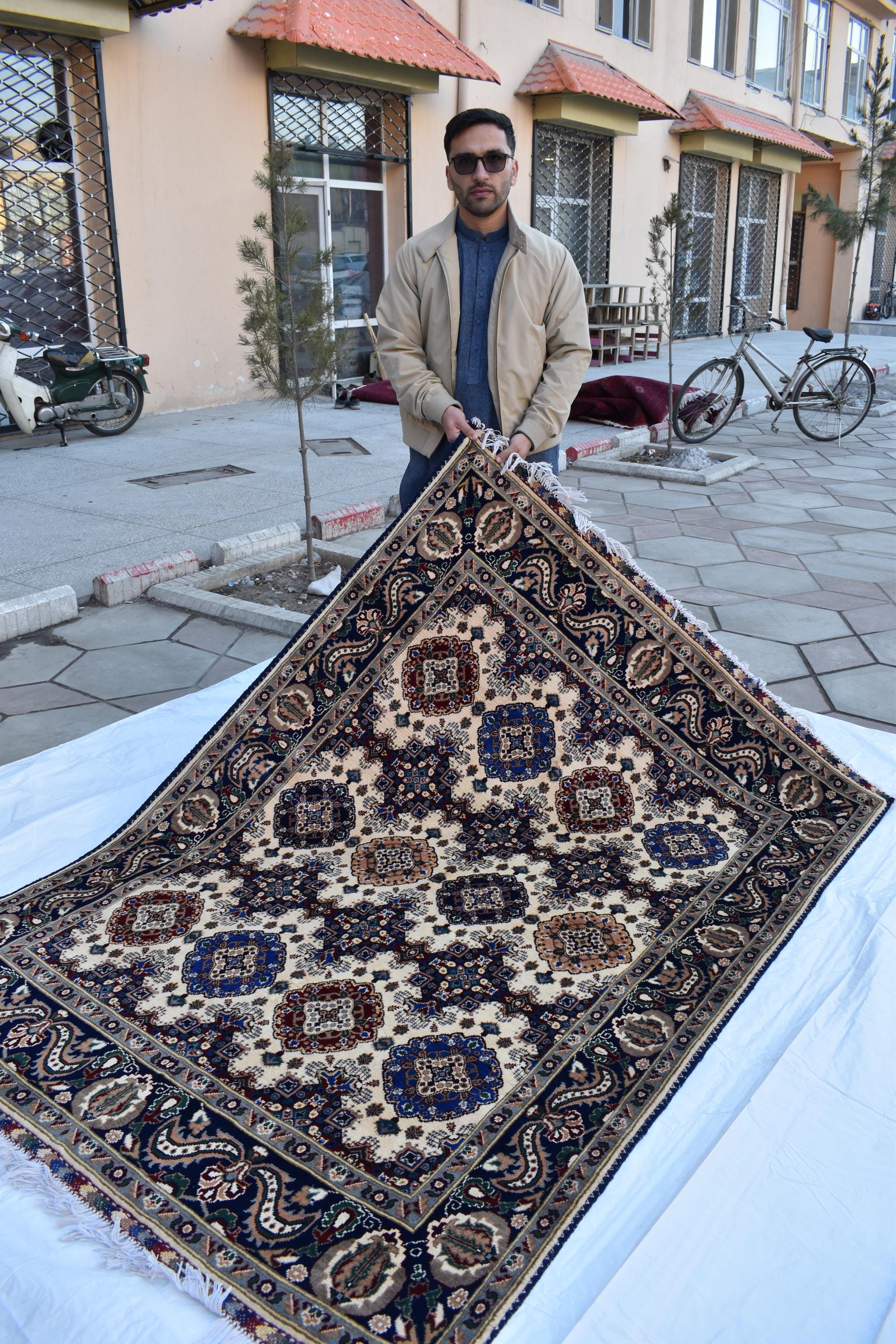 Handmade Maranus Rug – 6.5x4.9 ft – Afghan Wool Tribal Geometric Design – Multicolor – Bohemian Living Room Decor – Eco-Friendly-Medium Size
