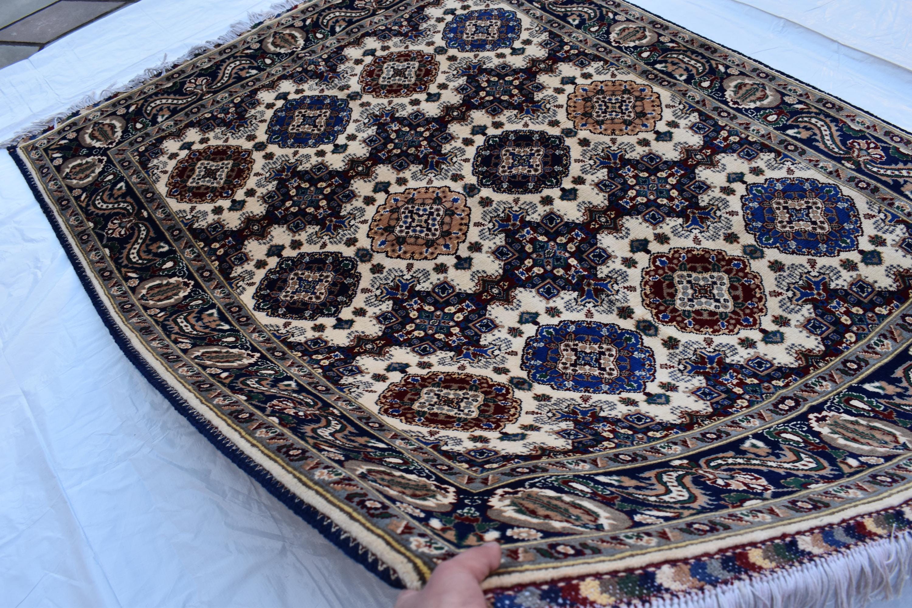 Handmade Maranus Rug – 6.5x4.9 ft – Afghan Wool Tribal Geometric Design – Multicolor – Bohemian Living Room Decor – Eco-Friendly-Medium Size