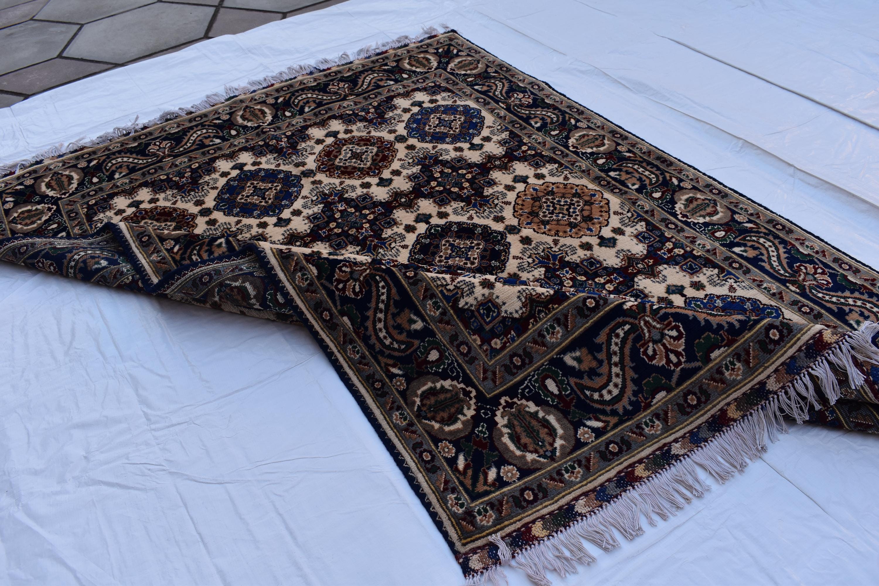 Handmade Maranus Rug – 6.5x4.9 ft – Afghan Wool Tribal Geometric Design – Multicolor – Bohemian Living Room Decor – Eco-Friendly-Medium Size