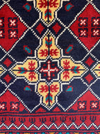 6x10 Large Yousafi Tribal Rug–Turkmen Handwoven Afghan Wool Carpet with Geometric Patterns & Rich Red, Gold Perfect for Living Room, Bedroom