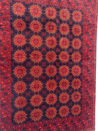 5x8 Patnus Gul Rug – Handmade Afghan Wool Carpet with Traditional Geometric Patterns in Red & Black – Living Room Rug, Bedroom Rug 165x238