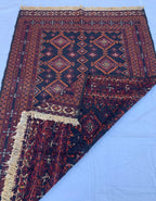 5x7 Vintage Surma Kilim – Handmade Afghan Flatweave Rug with Bold Geometric Patterns in Brown & Black – Living Room Rug, Rustic 4.7x6.7 ft