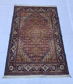 3x5 Tabriz Rug Hand-Knotted Wool Persian Afghan Carpet, Vibrant Multicolor Rug, Rug For Living Room, Bedroom Rug, Small Size Rug 4.11x3.4 ft