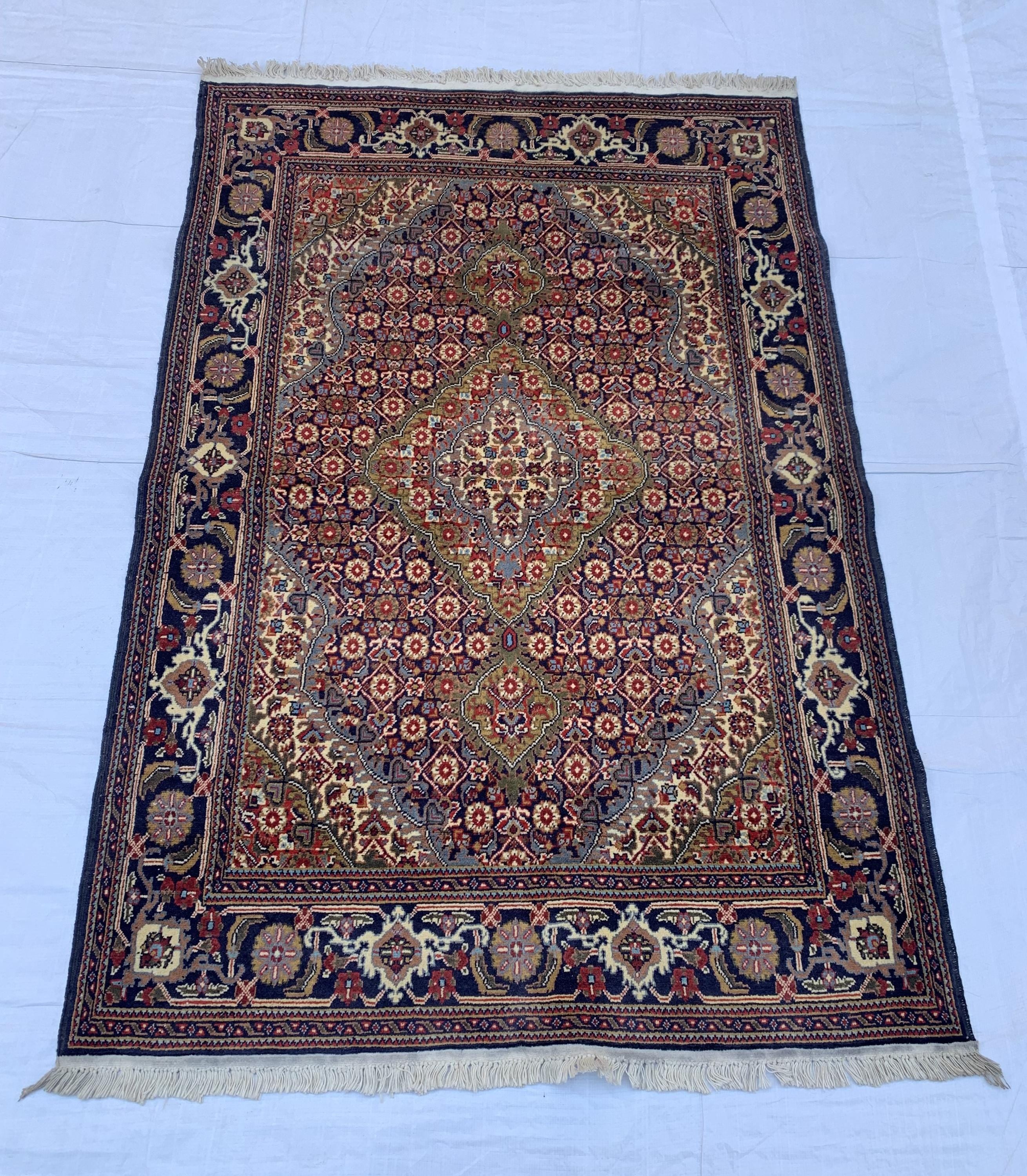 3x5 Tabriz Rug Hand-Knotted Wool Persian Afghan Carpet, Vibrant Multicolor Rug, Rug For Living Room, Bedroom Rug, Small Size Rug 4.11x3.4 ft
