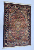 3x5 Tabriz Rug Hand-Knotted Wool Persian Afghan Carpet, Vibrant Multicolor Rug, Rug For Living Room, Bedroom Rug, Small Size Rug 4.11x3.4 ft
