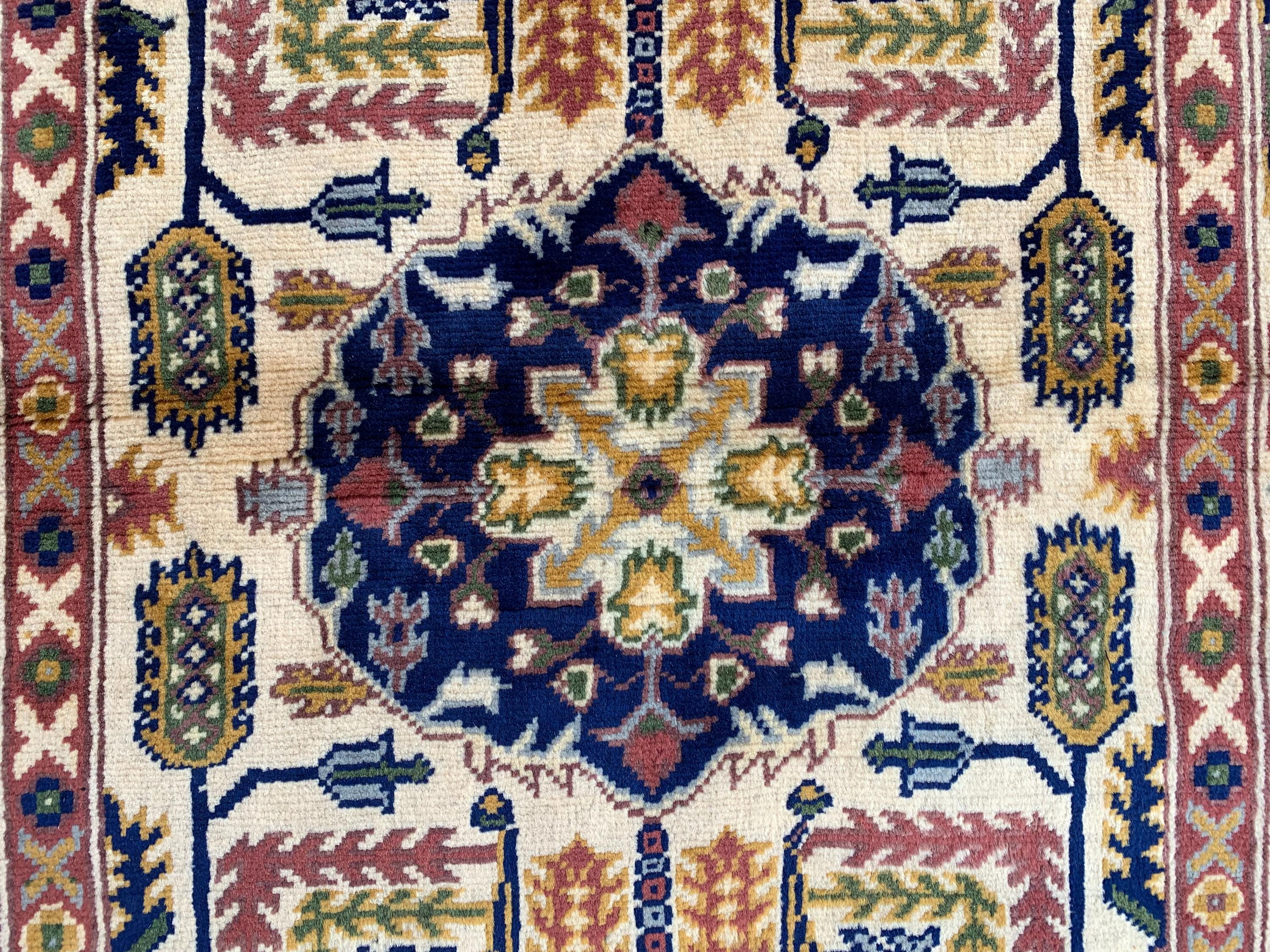 7x3 Handmade Afghan Gandum Naksha Runner Rug Wool Hallway Rug | Boho Tribal Carpet | Oriental Long Runner | Rustic Home Decor 7.1x2.7 ft