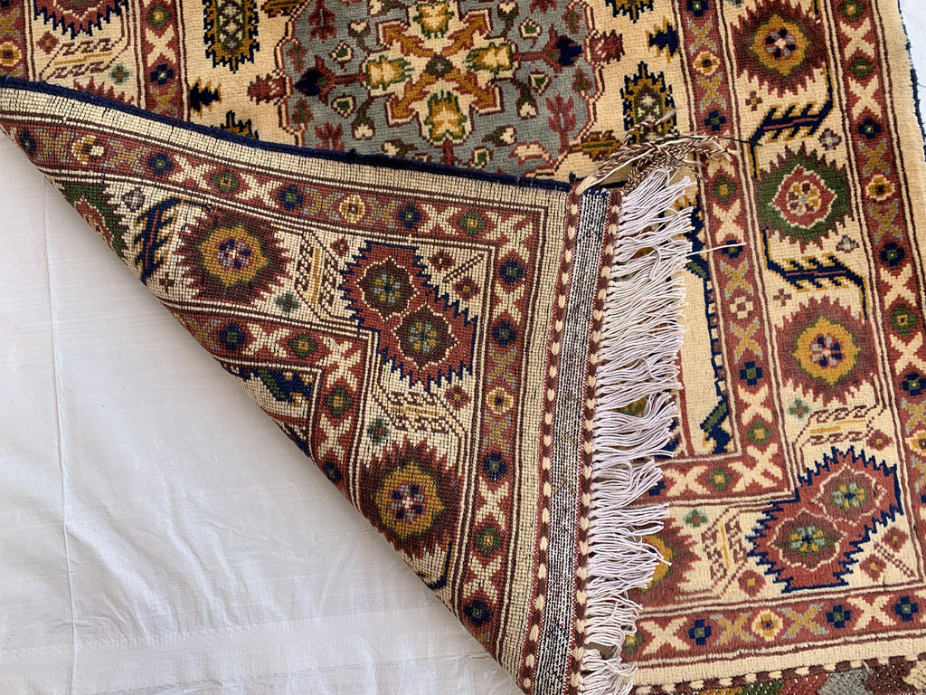 7x3 Handmade Afghan Gandum Naksha Runner Rug Wool Hallway Rug | Boho Tribal Carpet | Oriental Long Runner | Rustic Home Decor 7.1x2.7 ft
