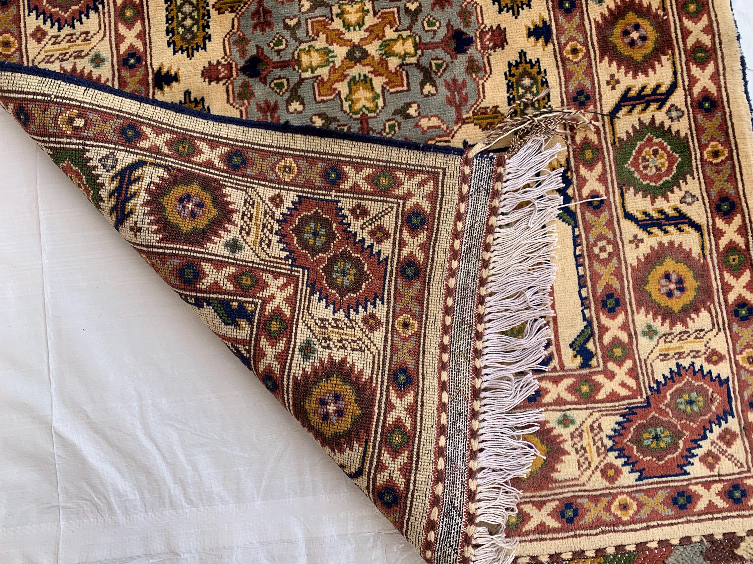 7x3 Handmade Afghan Gandum Naksha Runner Rug Wool Hallway Rug | Boho Tribal Carpet | Oriental Long Runner | Rustic Home Decor 7.1x2.7 ft