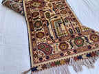7x3 Handmade Afghan Gandum Naksha Runner Rug Wool Hallway Rug | Boho Tribal Carpet | Oriental Long Runner | Rustic Home Decor 7.1x2.7 ft