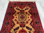 7x3 Handmade Afghan Gul Naksha Runner Rug | Wool Hallway Rug | Boho Tribal Carpet | Oriental Long Runner | Rustic Home Decor 6.6x2.8 ft