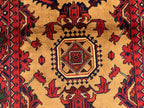 7x3 Handmade Afghan Gul Naksha Runner Rug | Wool Hallway Rug | Boho Tribal Carpet | Oriental Long Runner | Rustic Home Decor 6.6x2.8 ft