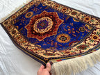 5x3 Handmade Afghan Navy Blue Beljik Sitara Naksha Runner | Wool Tribal Hallway Rug | Oriental Runner | Boho Home Decor Carpet 4.9x3.4 ft