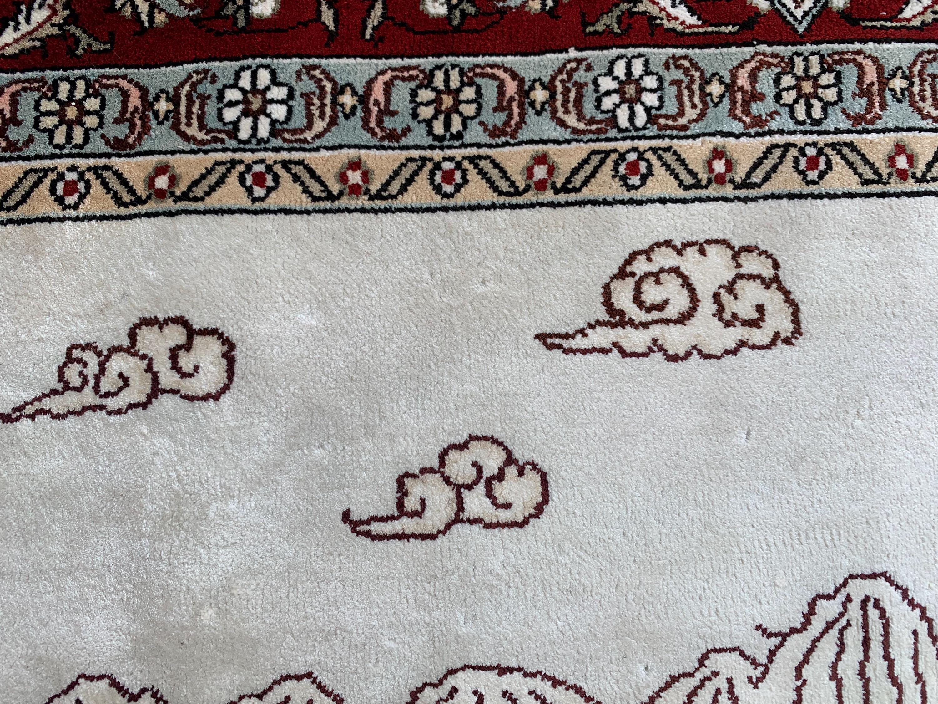 Handmade Silk Shikari Hunter Rug – 6.1x4 ft | Vintage Afghan Tribal Carpet | Handwoven Oriental Rug | Boho Decorative Silk Rug | Home Decor