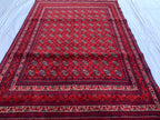 5x3 Handmade Small Red Beljik Khwaja Roshnai Rug | Afghan Tribal Carpet | Red Handwoven Oriental Rug | Boho Decorative Rug, 4.6x3.3 ft