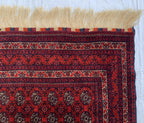 5x3 Handmade Small Red Beljik Khwaja Roshnai Rug | Afghan Tribal Carpet | Red Handwoven Oriental Rug | Boho Decorative Rug, 4.6x3.3 ft