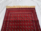 5x3 Handmade Small Red Beljik Khwaja Roshnai Rug | Afghan Tribal Carpet | Red Handwoven Oriental Rug | Boho Decorative Rug, 4.6x3.3 ft
