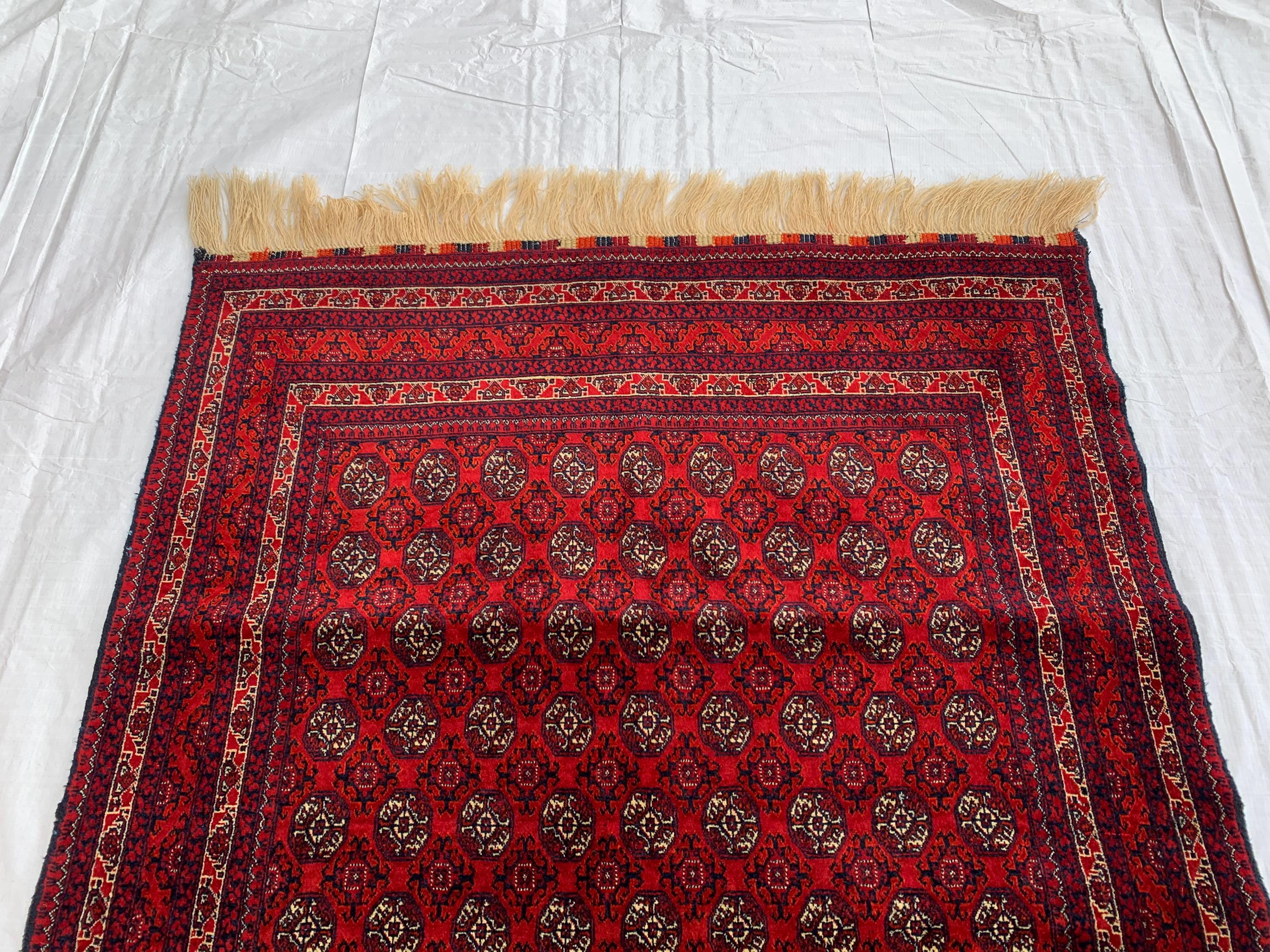 5x3 Handmade Small Red Beljik Khwaja Roshnai Rug | Afghan Tribal Carpet | Red Handwoven Oriental Rug | Boho Decorative Rug, 4.6x3.3 ft