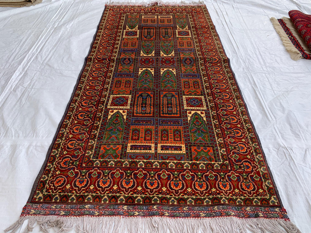 Handmade Afghan Ayni Runner – 6.6x3.1 ft | Wool Tribal Hallway Rug | Oriental Runner | Boho Home Decor Carpet | Short Entryway Rug