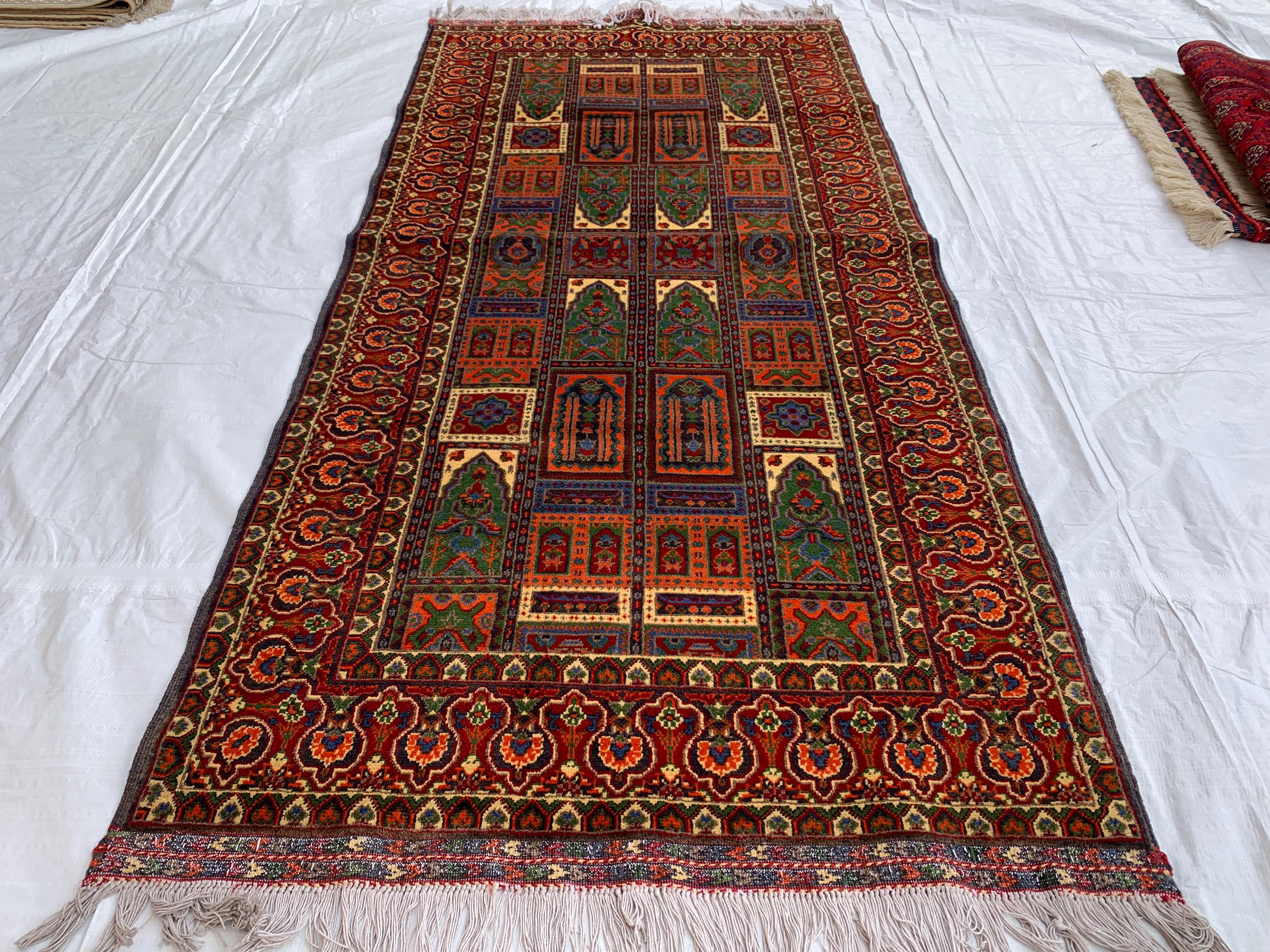 Handmade Afghan Ayni Runner – 6.6x3.1 ft | Wool Tribal Hallway Rug | Oriental Runner | Boho Home Decor Carpet | Short Entryway Rug