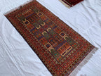 Handmade Afghan Ayni Runner – 6.6x3.1 ft | Wool Tribal Hallway Rug | Oriental Runner | Boho Home Decor Carpet | Short Entryway Rug