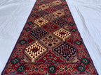 8x3 Handmade Afghan Yousafi Rose Gold Runner Rug | Wool Hallway Rug | Boho Tribal Carpet Oriental Long Runner | Rustic Home Decor 7.7x2.8 ft