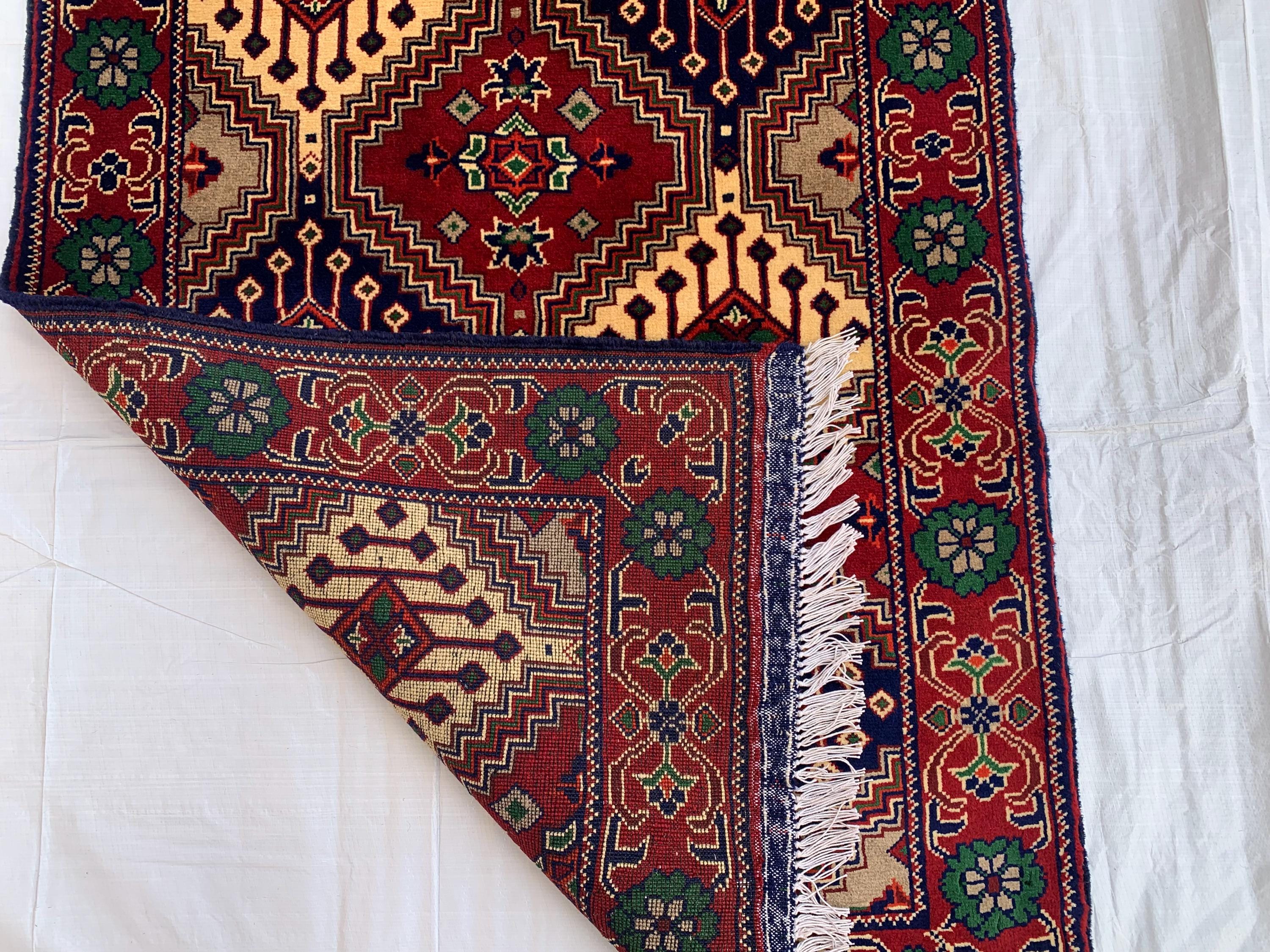 8x3 Handmade Afghan Yousafi Rose Gold Runner Rug | Wool Hallway Rug | Boho Tribal Carpet Oriental Long Runner | Rustic Home Decor 7.7x2.8 ft