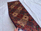 8x3 Handmade Afghan Yousafi Rose Gold Runner Rug | Wool Hallway Rug | Boho Tribal Carpet Oriental Long Runner | Rustic Home Decor 7.7x2.8 ft