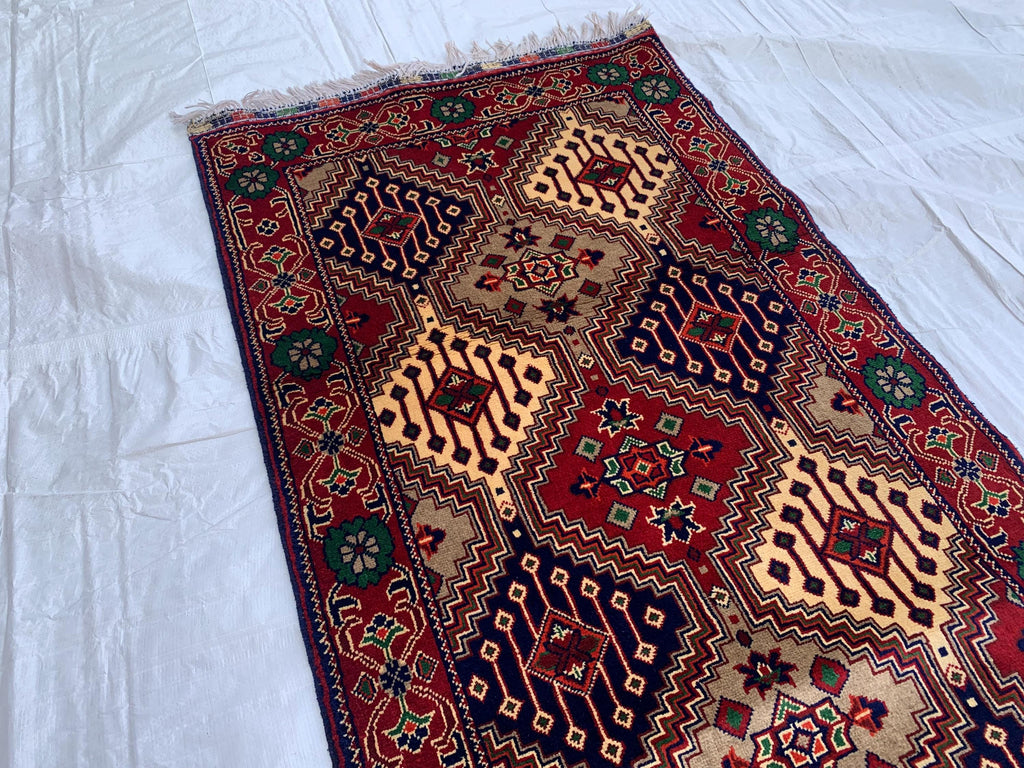 8x3 Handmade Afghan Yousafi Rose Gold Runner Rug | Wool Hallway Rug | Boho Tribal Carpet Oriental Long Runner | Rustic Home Decor 7.7x2.8 ft