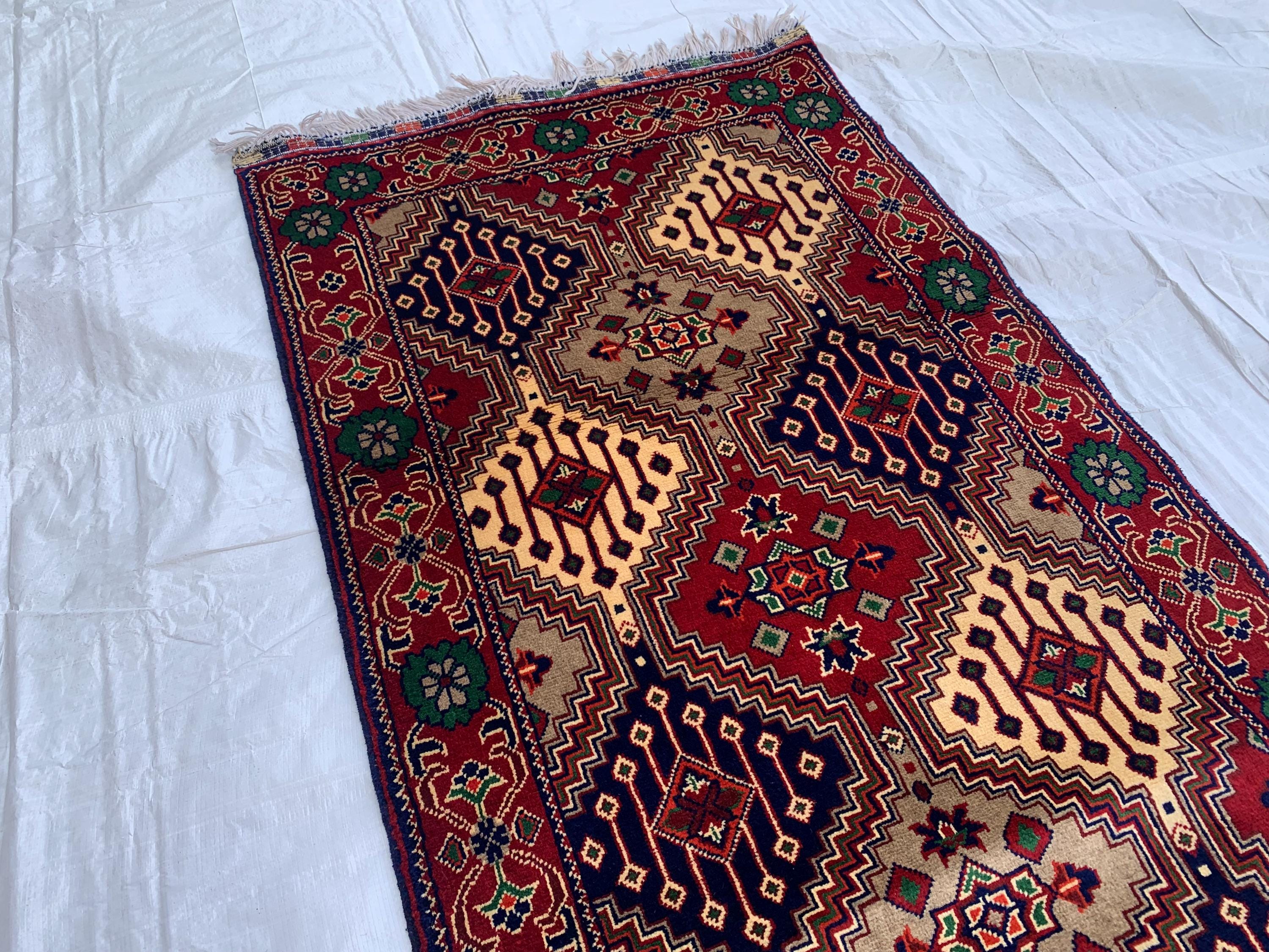 8x3 Handmade Afghan Yousafi Rose Gold Runner Rug | Wool Hallway Rug | Boho Tribal Carpet Oriental Long Runner | Rustic Home Decor 7.7x2.8 ft