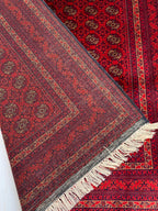 6x4 Handmade Medium Size Red Beljik Khwaja Roshnai Rug | Afghan Tribal Carpet | Red Handwoven Oriental Rug | Boho Decorative Rug, 6.4x4.1 ft
