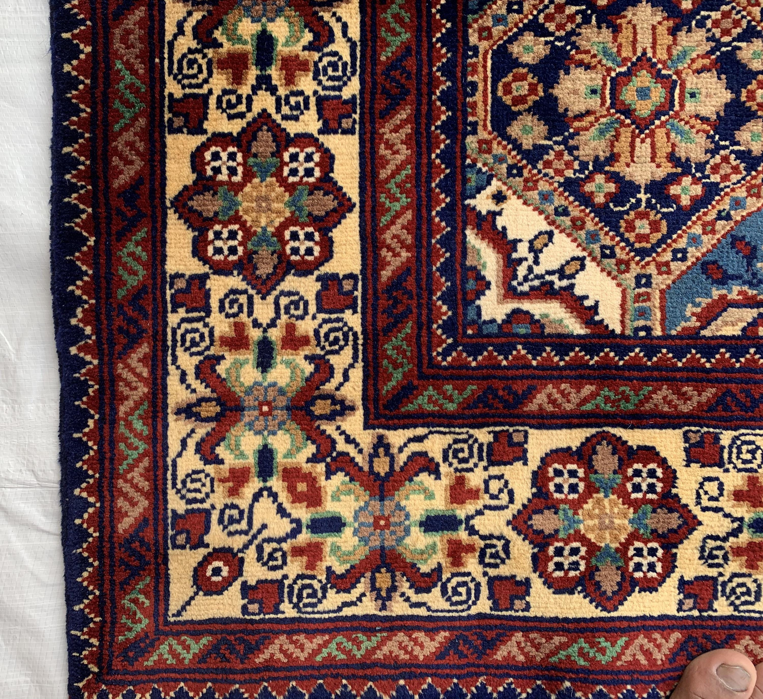 7x3 Handmade Afghan Kashi Runner Rug | Vintage Wool Hallway Rug | Boho Tribal Carpet | Oriental Long Runner | Rustic Home Decor 6.6x3.0 ft