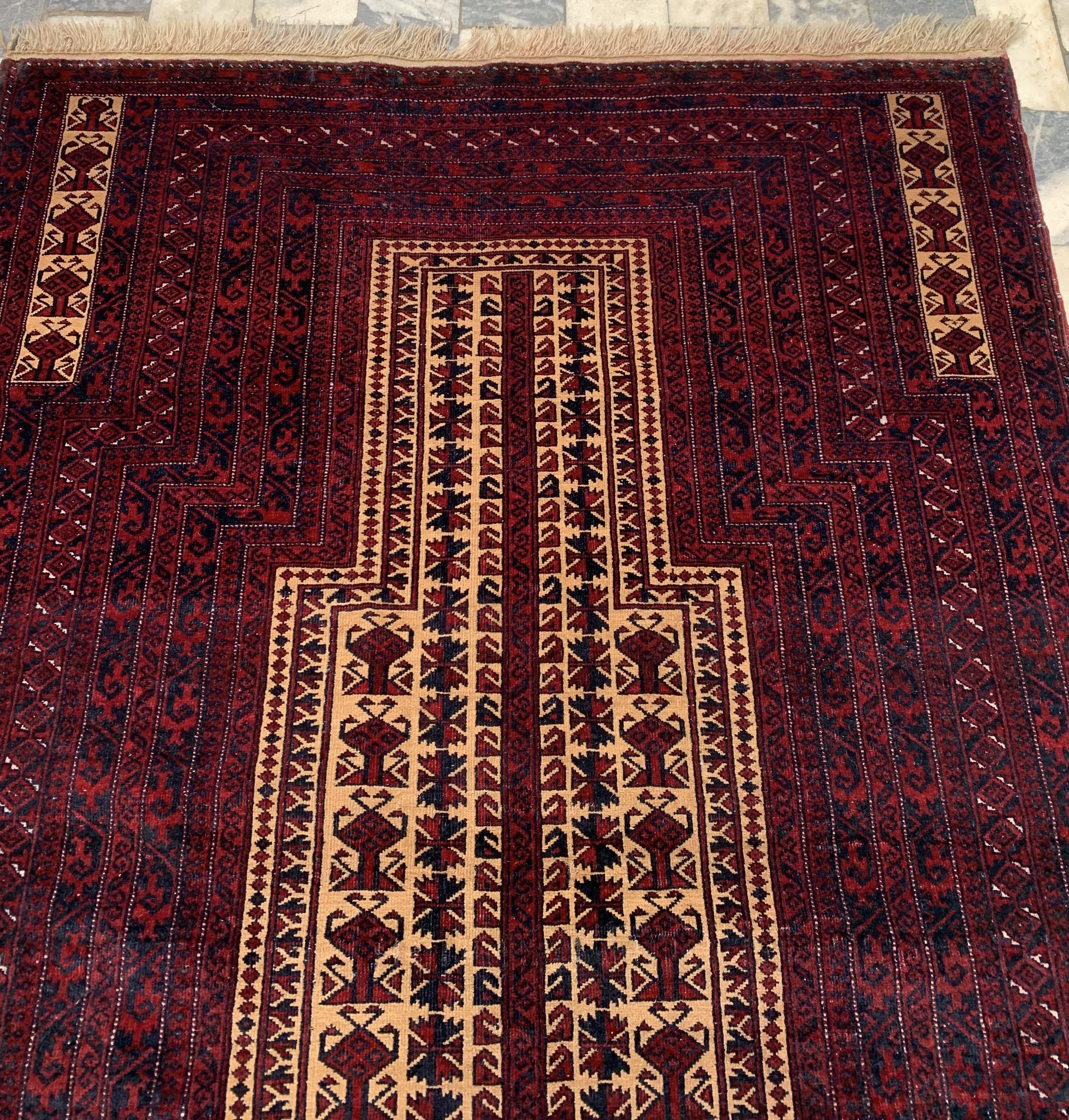 5x3 Handmade Vintage Prayer Mat Islamic Rug | Muslim Prayer Rug | Collectible Item Islamic Gift, Wall Hanging Rug 4.8x3.2 ft
