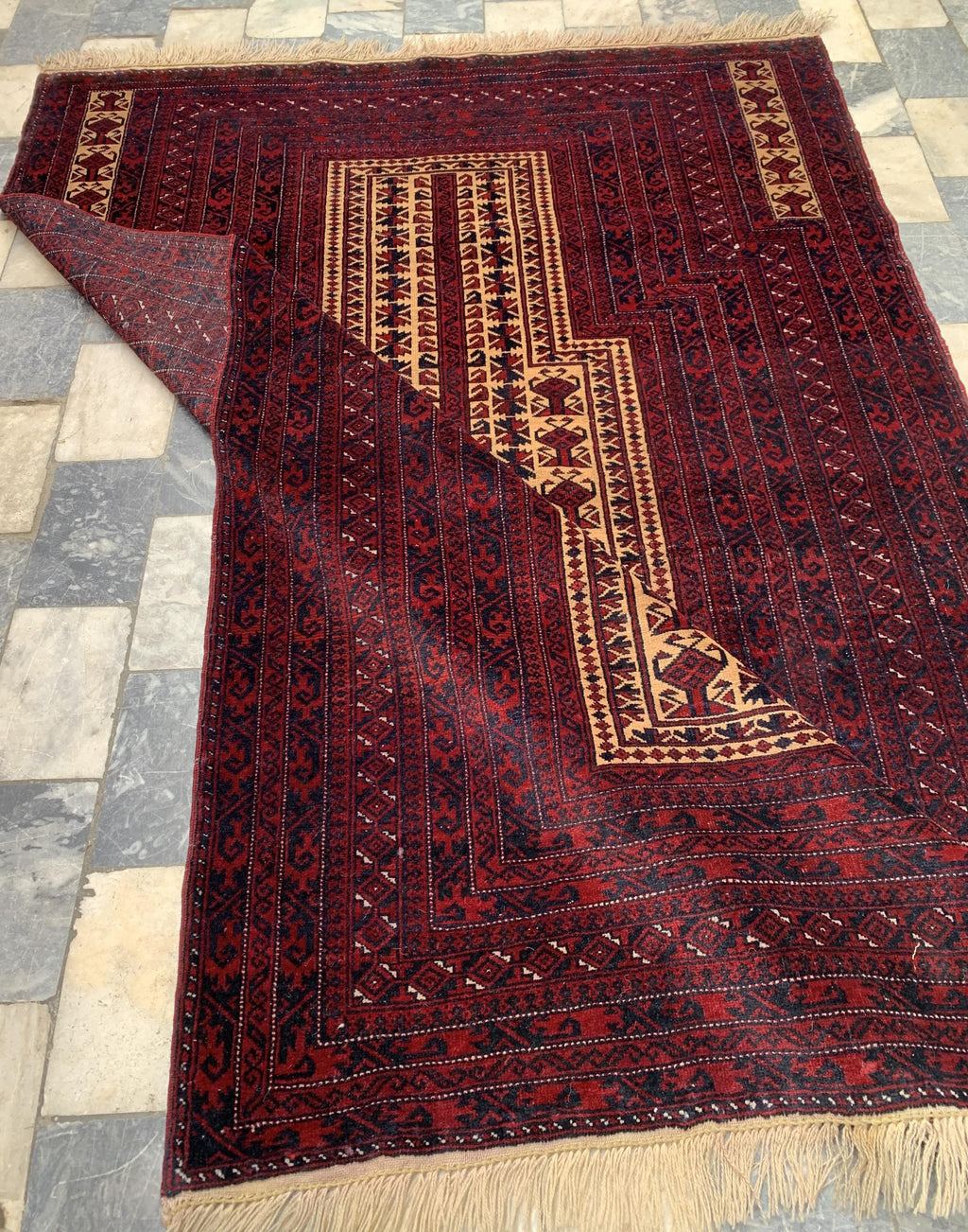 5x3 Handmade Vintage Prayer Mat Islamic Rug | Muslim Prayer Rug | Collectible Item Islamic Gift, Wall Hanging Rug 4.8x3.2 ft