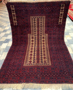 5x3 Handmade Vintage Prayer Mat Islamic Rug | Muslim Prayer Rug | Collectible Item Islamic Gift, Wall Hanging Rug 4.8x3.2 ft